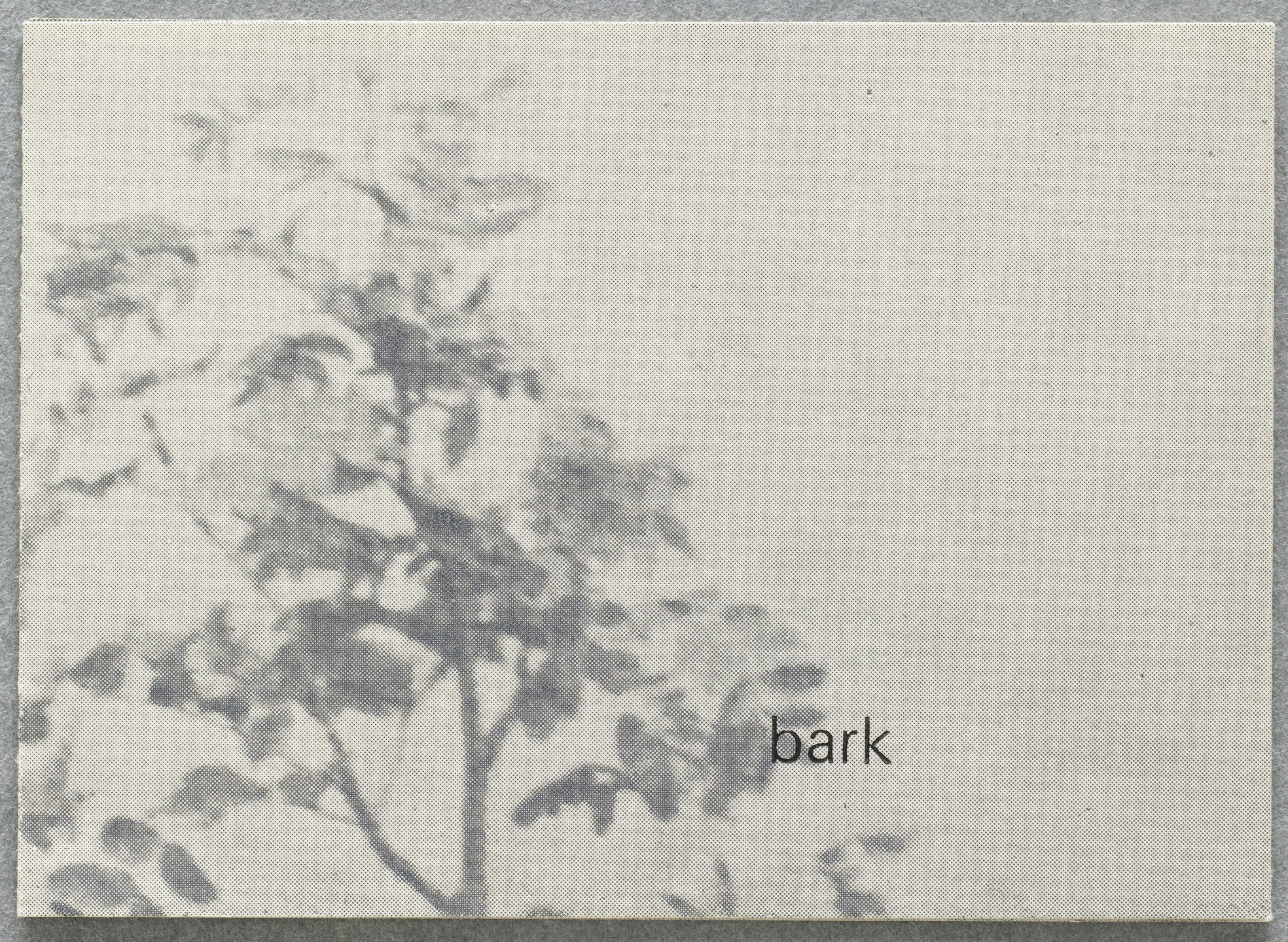 Ian Hamilton Finlay. Blue / Water&#39;s / Bark. 1972
