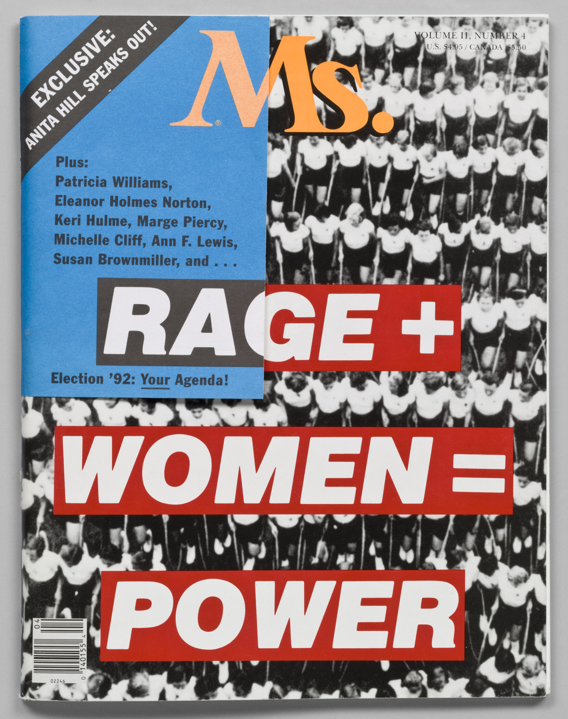 Barbara Kruger. Rage + Women = Power, cover for Ms. magazine. January/February 1992