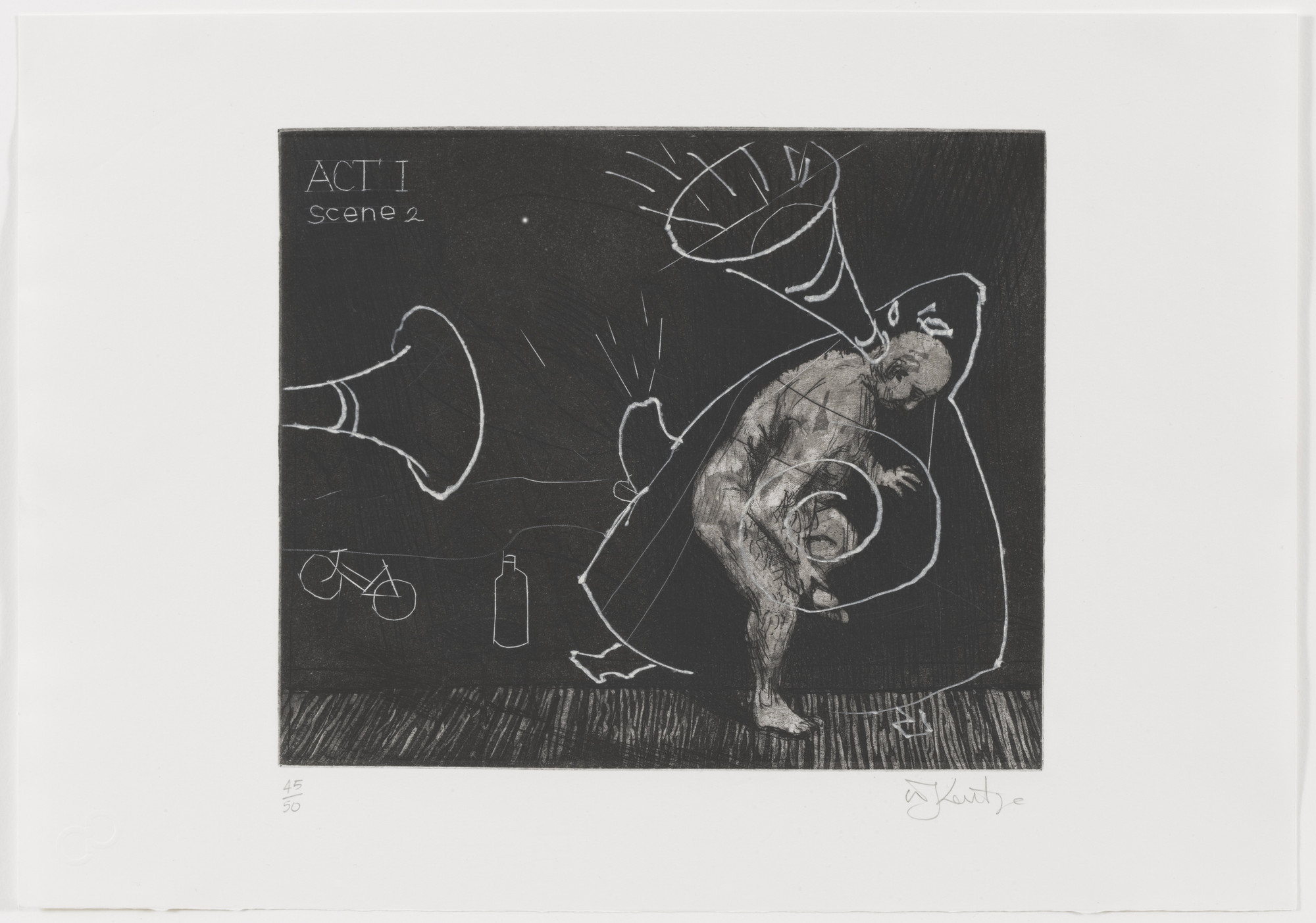 William Kentridge. Act I Scene 2 from Ubu Tells the Truth. 1996–97