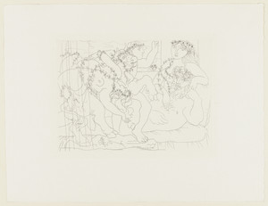 Sculptor, Boy and Model with a Sculpted Group Representing the Abduction of Europe (Sculpteur, garçon, et modèle avec un groupe sculpté représentant le rapt d'Europe) from the Vollard Suite (Suite Vollard)