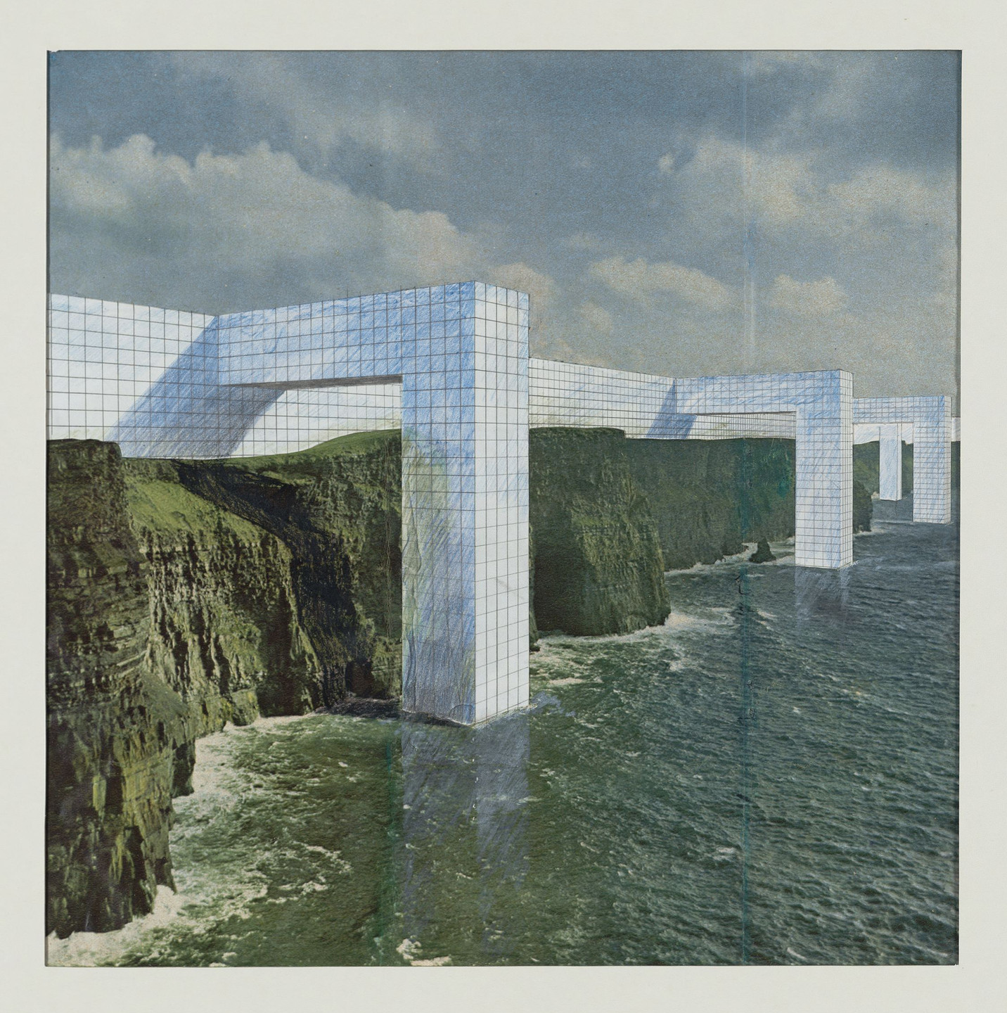 Superstudio, Gian Piero Frassinelli, Alessandro Magris, Roberto Magris, Cristiano Toraldo di Francia, Adolfo Natalini. The Continuous Monument: On the Rocky Coast, project (Perspective). 1969