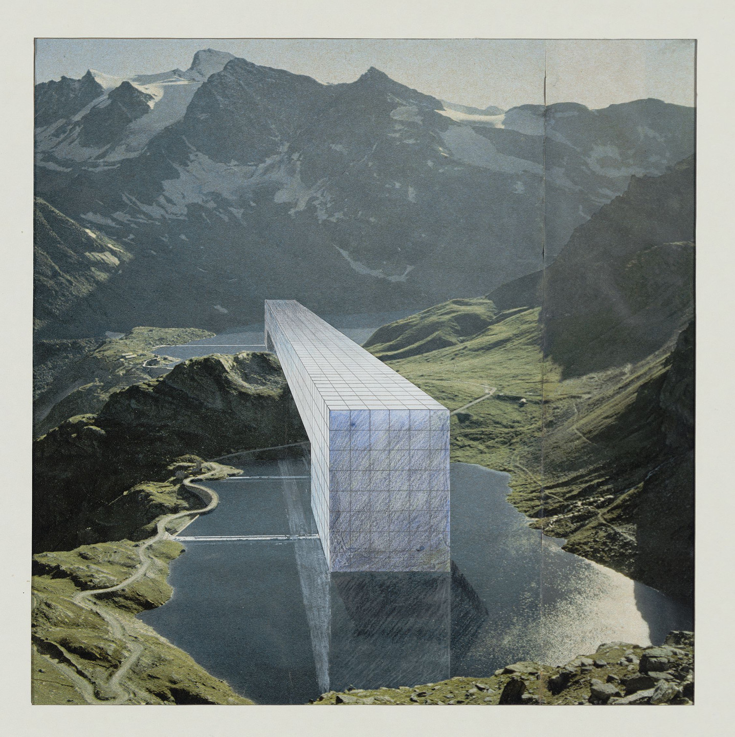 Superstudio, Gian Piero Frassinelli, Cristiano Toraldo di Francia, Alessandro Magris, Roberto Magris, Adolfo Natalini. The Continuous Monument: Alpine Lakes, project (Perspective). 1969