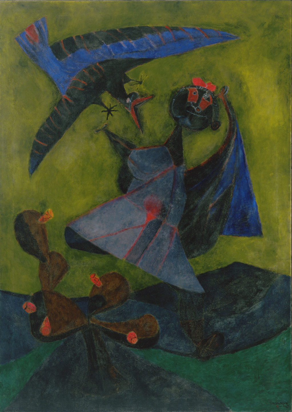 Rufino Tamayo. Girl Attacked by a Strange Bird. 1947