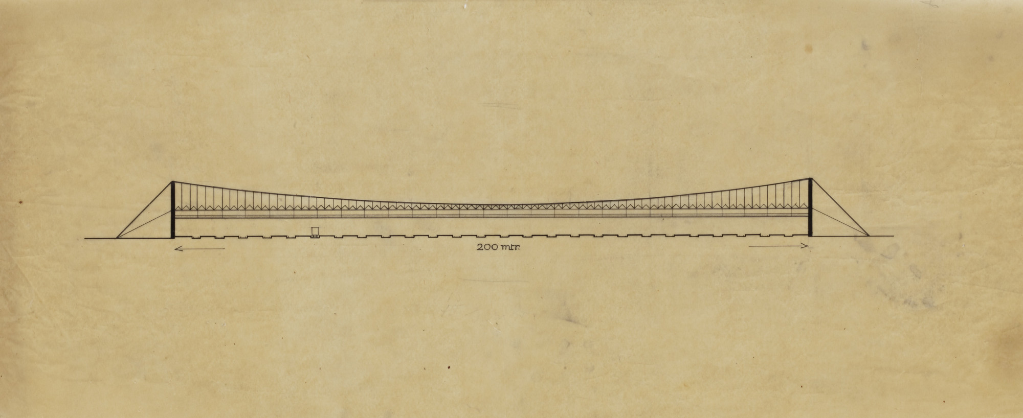 Bodo Rasch, Heinz Rasch. Suspended Freight Station Project, Elevation. 1927