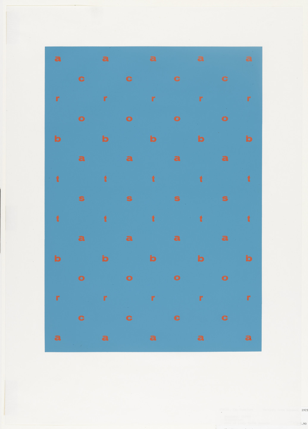 Ian Hamilton Finlay. Acrobats. 1966