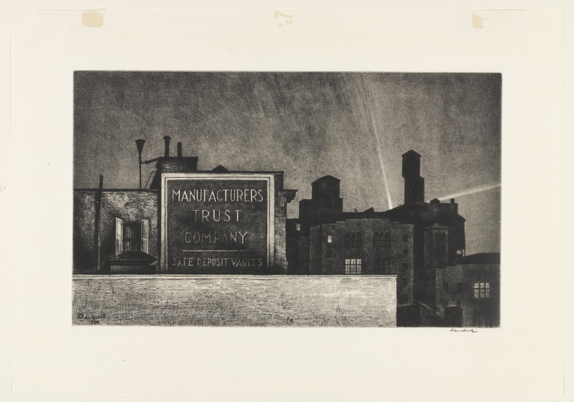 Armin Landeck. Manhattan Nocturne. 1938