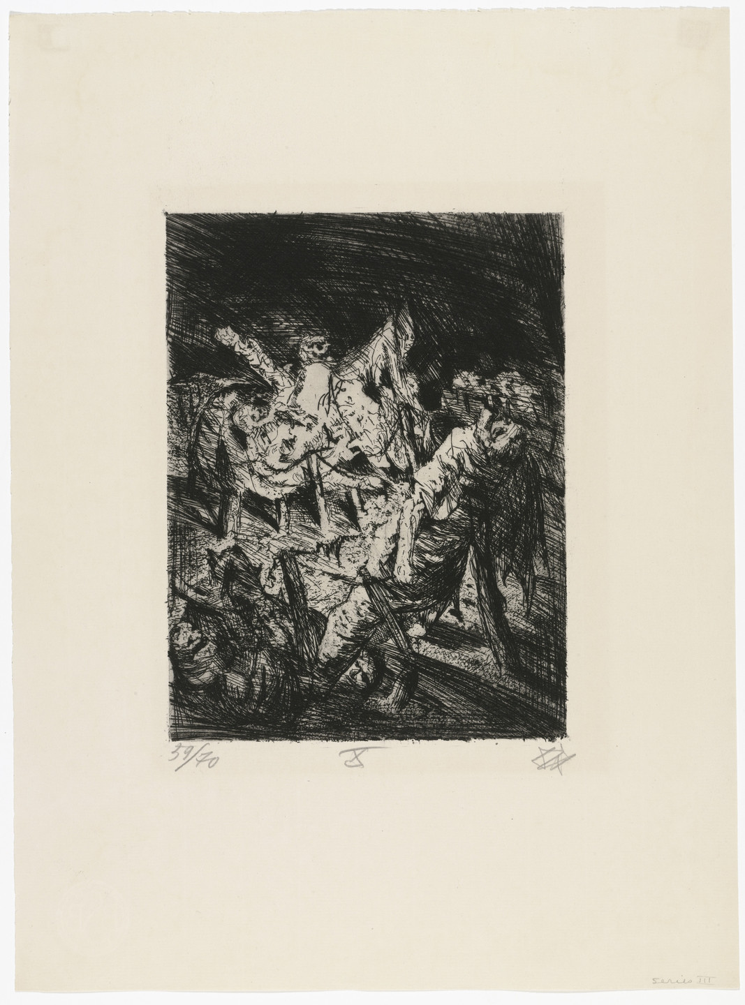 Otto Dix. _Tangled Barbed Wire before the Trench (Drahtverhau vor dem Kampfgraben) _ from The War (Der Krieg). (1924)