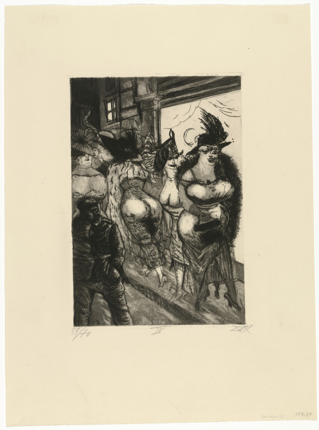 Otto Dix. Front-line Soldier in Brussels (Frontsoldat in Brüssel) from The War (Der Krieg). (1924)