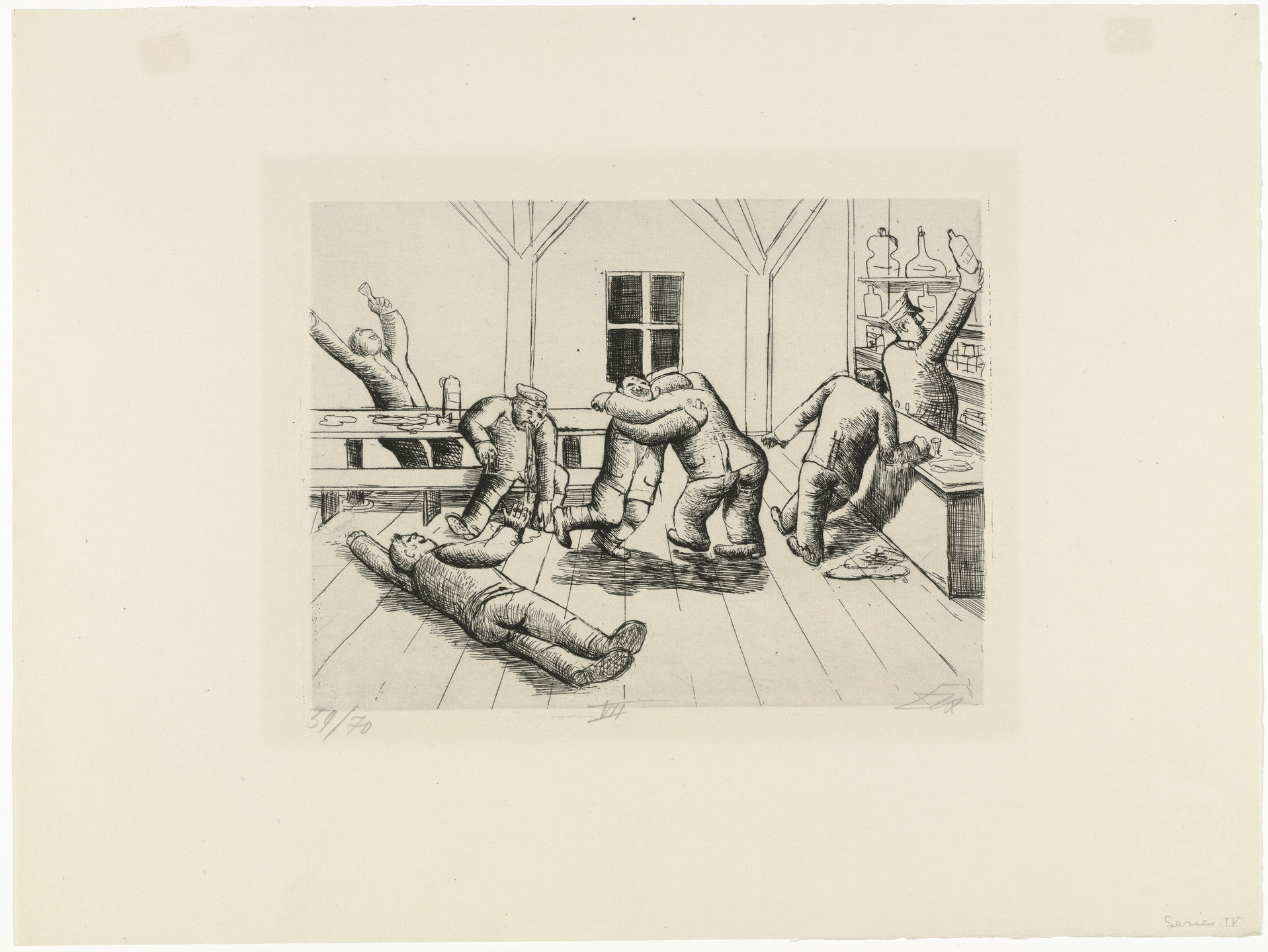 Otto Dix. Canteen in Haplincourt (Kantine in Haplincourt) from The War (Der Krieg). (1924)