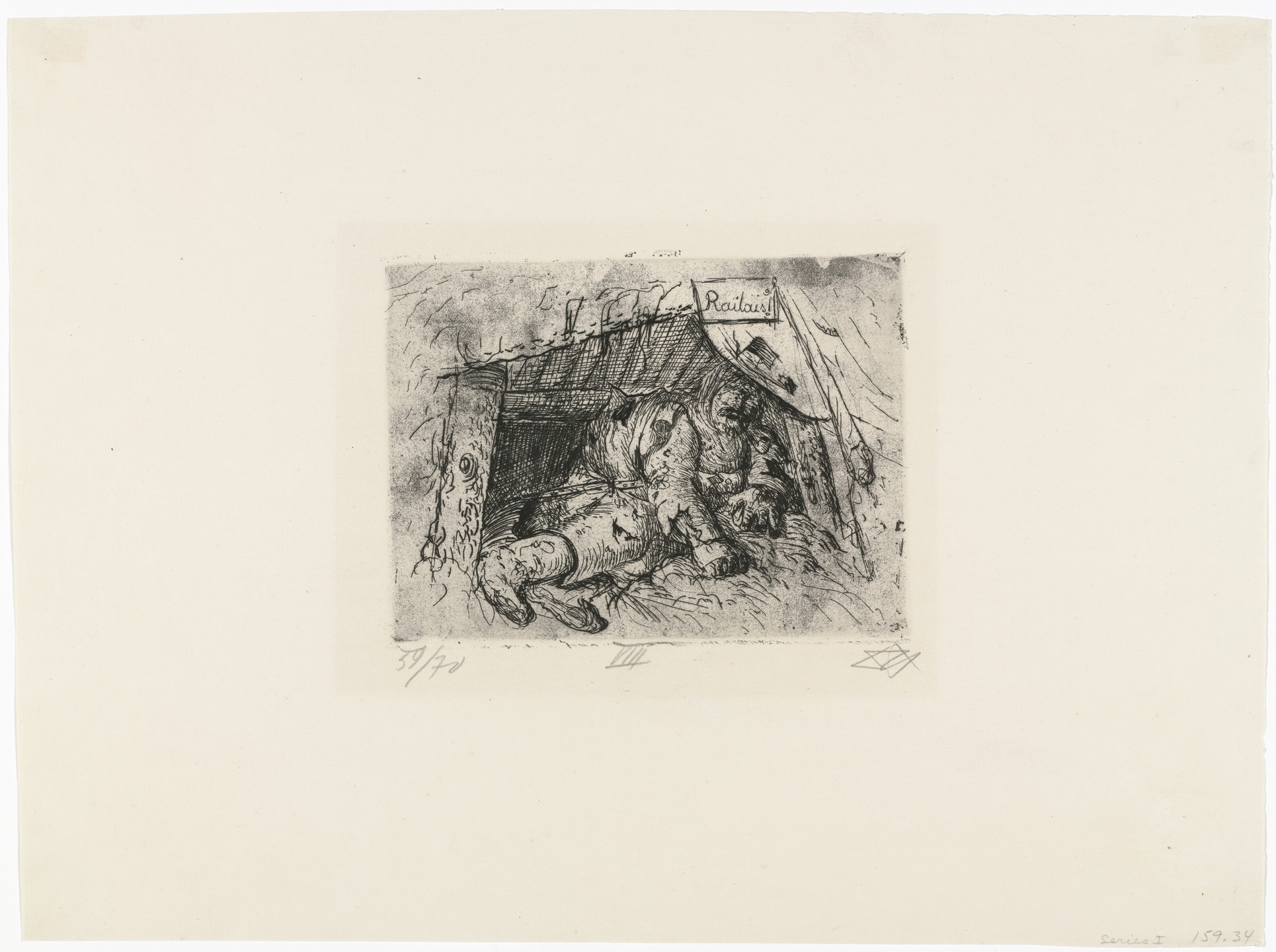 Otto Dix. Relay Post (Autumn Battle in Champagne) (Relaisposten [Herbstschlacht in der Champagne]) from The War (Der Krieg). 1924