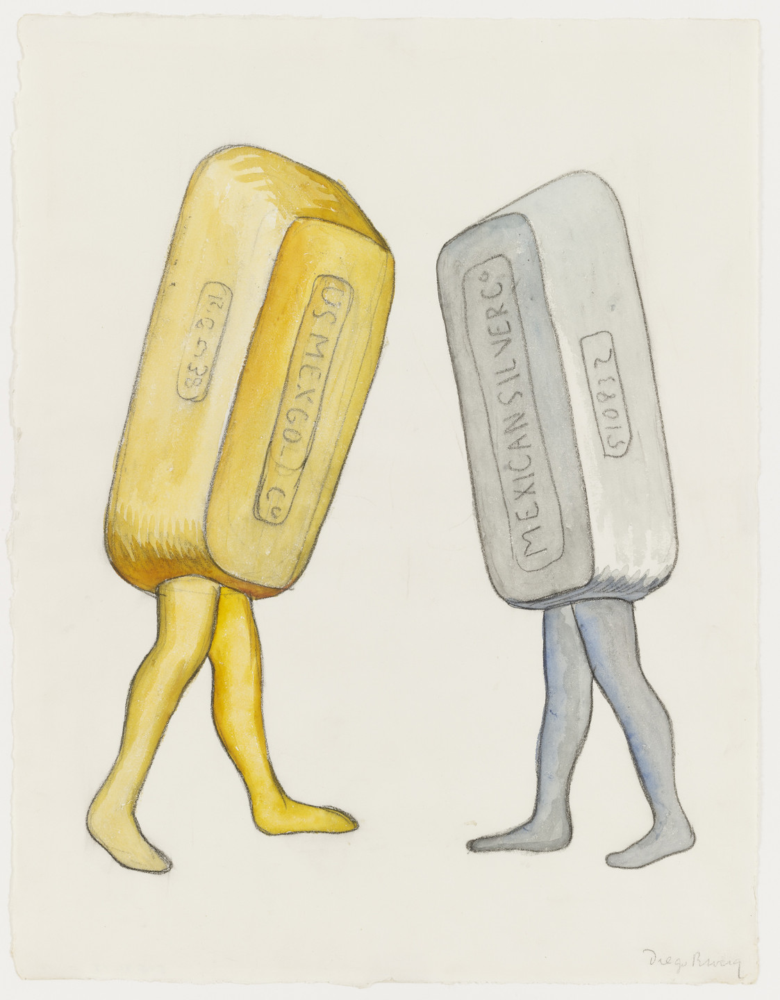 Diego Rivera. U.S. – Mexico Gold – Silver. Costume designs for the ballet H.P. (Horsepower). c.1927–32