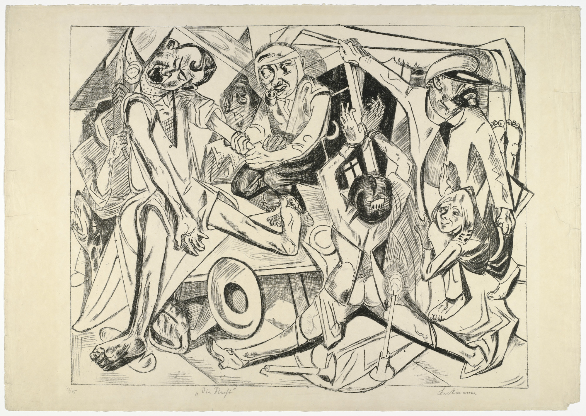 Max Beckmann. Night (plate 7) [Die Nacht (Blatt 7)] from Hell (Die Hölle). 1919