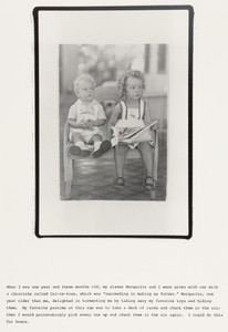 When I was one year and three months old, my sister Margarita and I were given with our milk a chocolate called Cal-Ce-Tose, which was "succeeding in making us fatter."