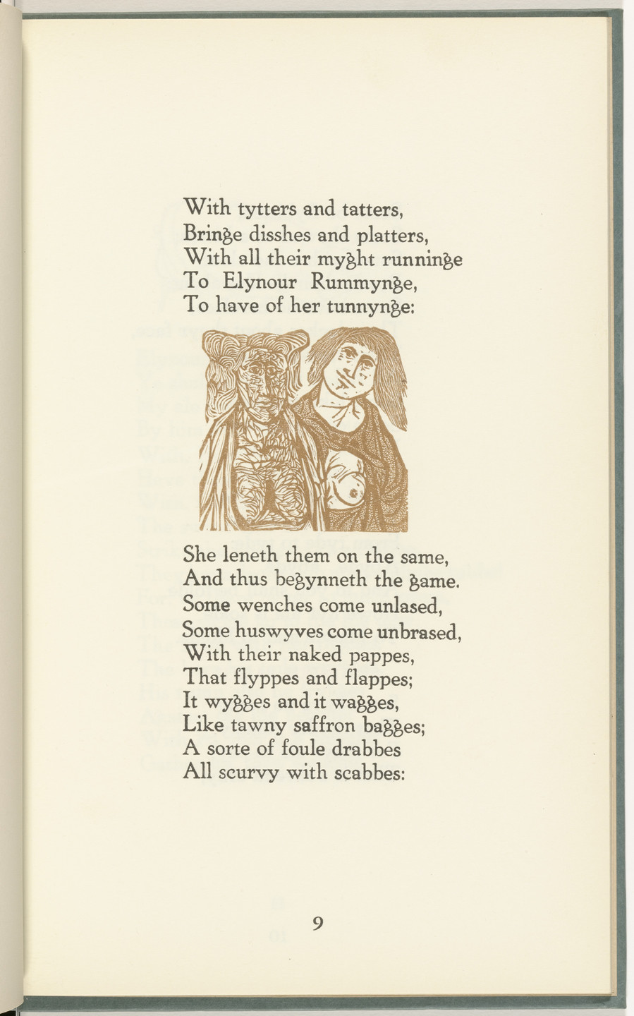 Leonard Baskin. In-text plate (page 9) from The Tunning of Elynour Rummynge. 1953