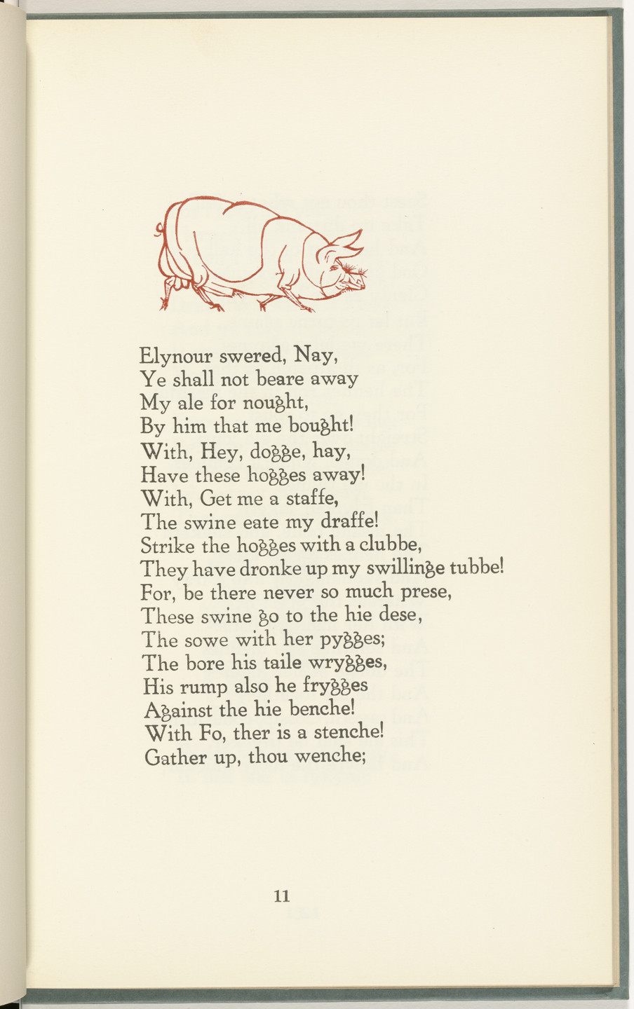 Leonard Baskin. In-text plate (page 11) from The Tunning of Elynour Rummynge. 1953
