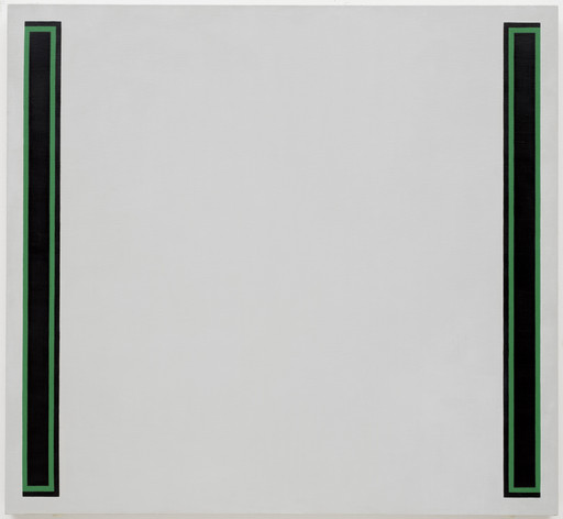 Jo Baer. Double-Bar, Grey (Green Line). 1968