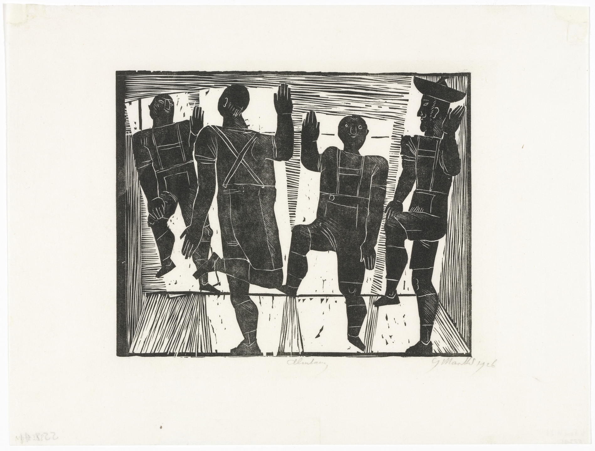 Gerhard Marcks. Alpine Dance (Almtanz) from the periodical in portfolio form Die Schaffenden , vol. 6, no. 2. 1924–26, published 1929