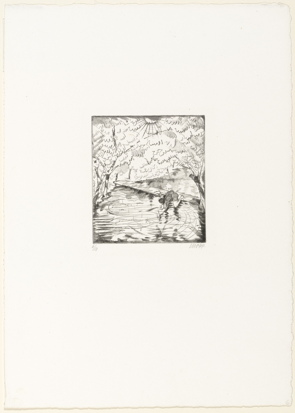 Max Oppenheimer (MOPP). _On the Bridge in Lodi (Auf der Brücke von Lodi) _ from the portfolio Das Buch Le Grand. (1913, published 1914)