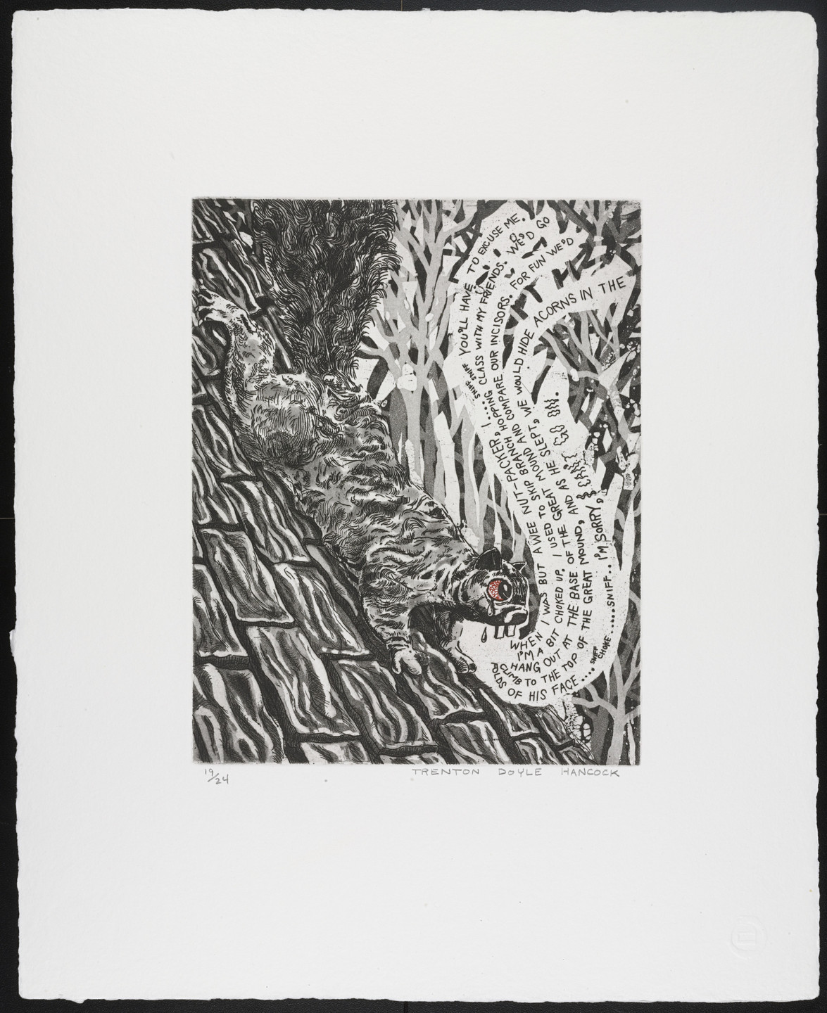 Trenton Doyle Hancock. Untitled from Bye and Bye (Nine Sad Etchings). 2002