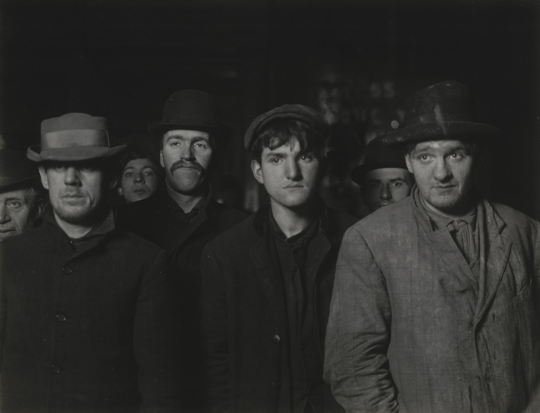Lewis Wickes Hine. Bowery Mission Bread Line, 2 A.M.. 1907