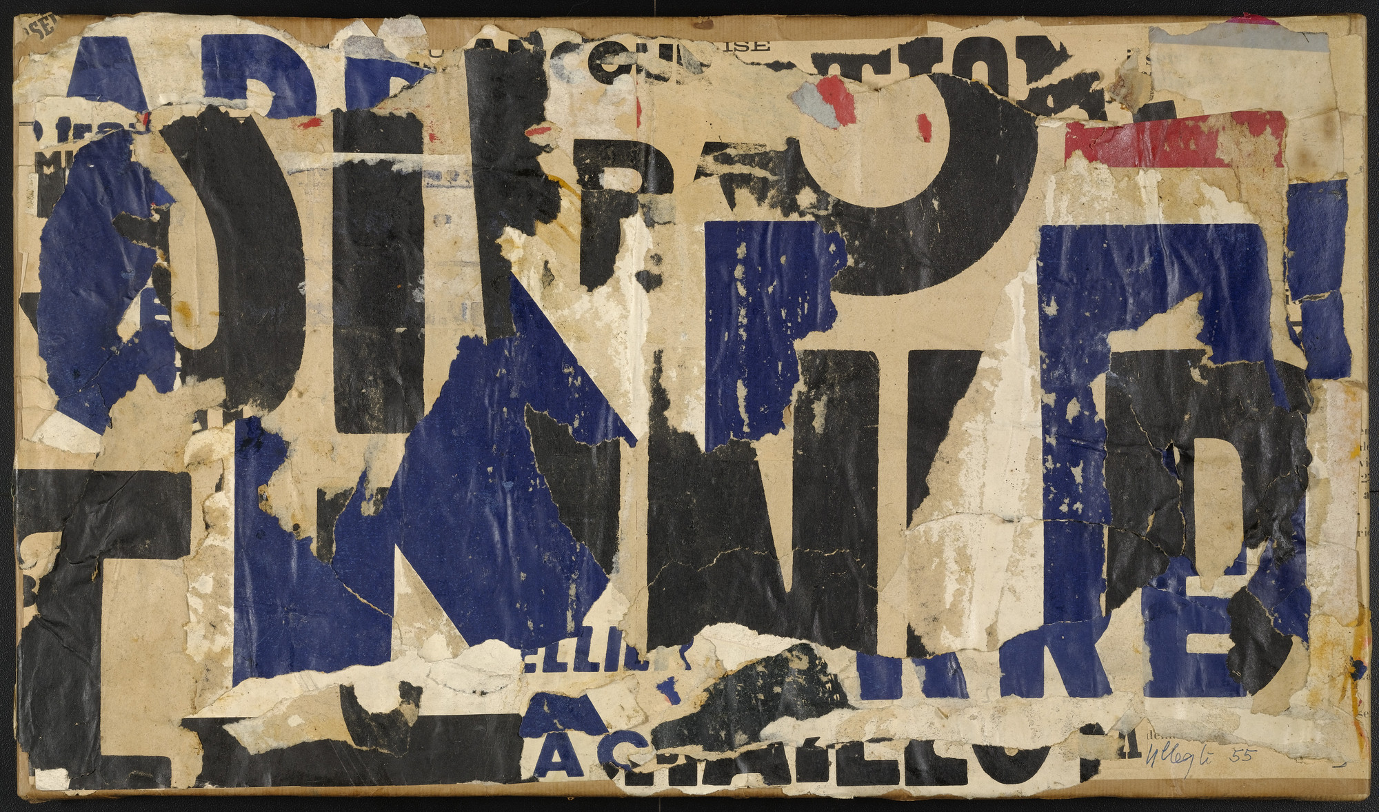 Jacques Villeglé. bleu O noir. 1955