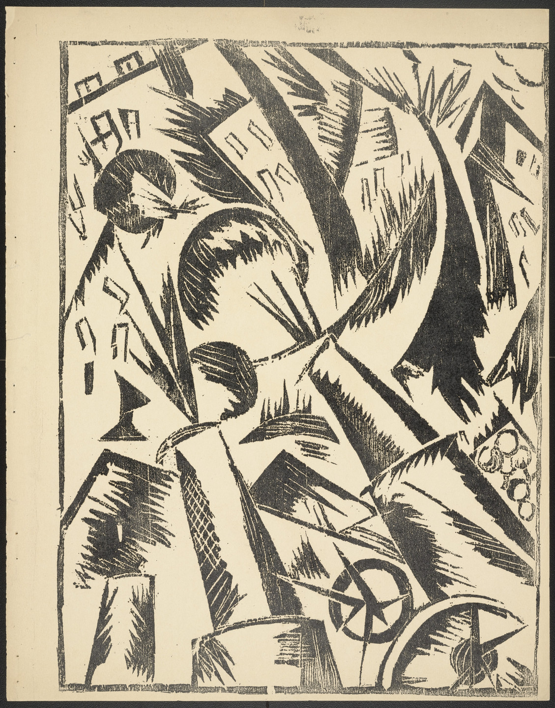 Olga Rozanova. Razrushenie goroda (Destruction of the City) from Voina (War). 1915, published 1916
