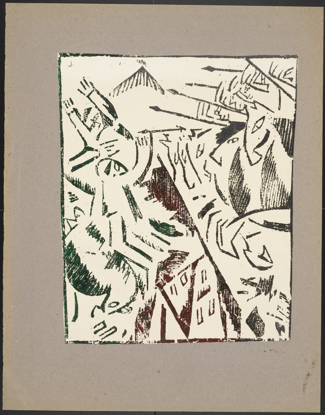Olga Rozanova. Bitva v gorod (Combat in the City) from Voina (War). 1915, published 1916