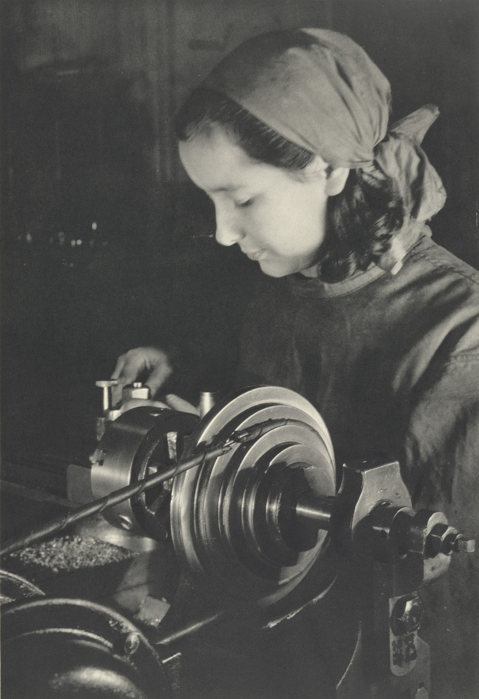 Margaret Bourke-White. At the Lathe "Hammer and Sickle" Factory: Moscow. 1935