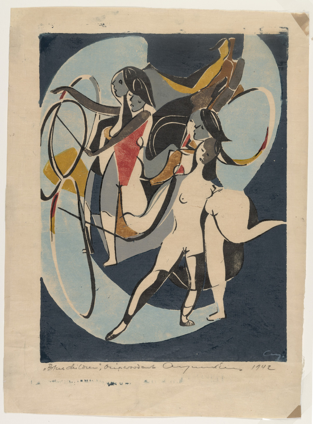 Adja Yunkers. Blue Children. 1942