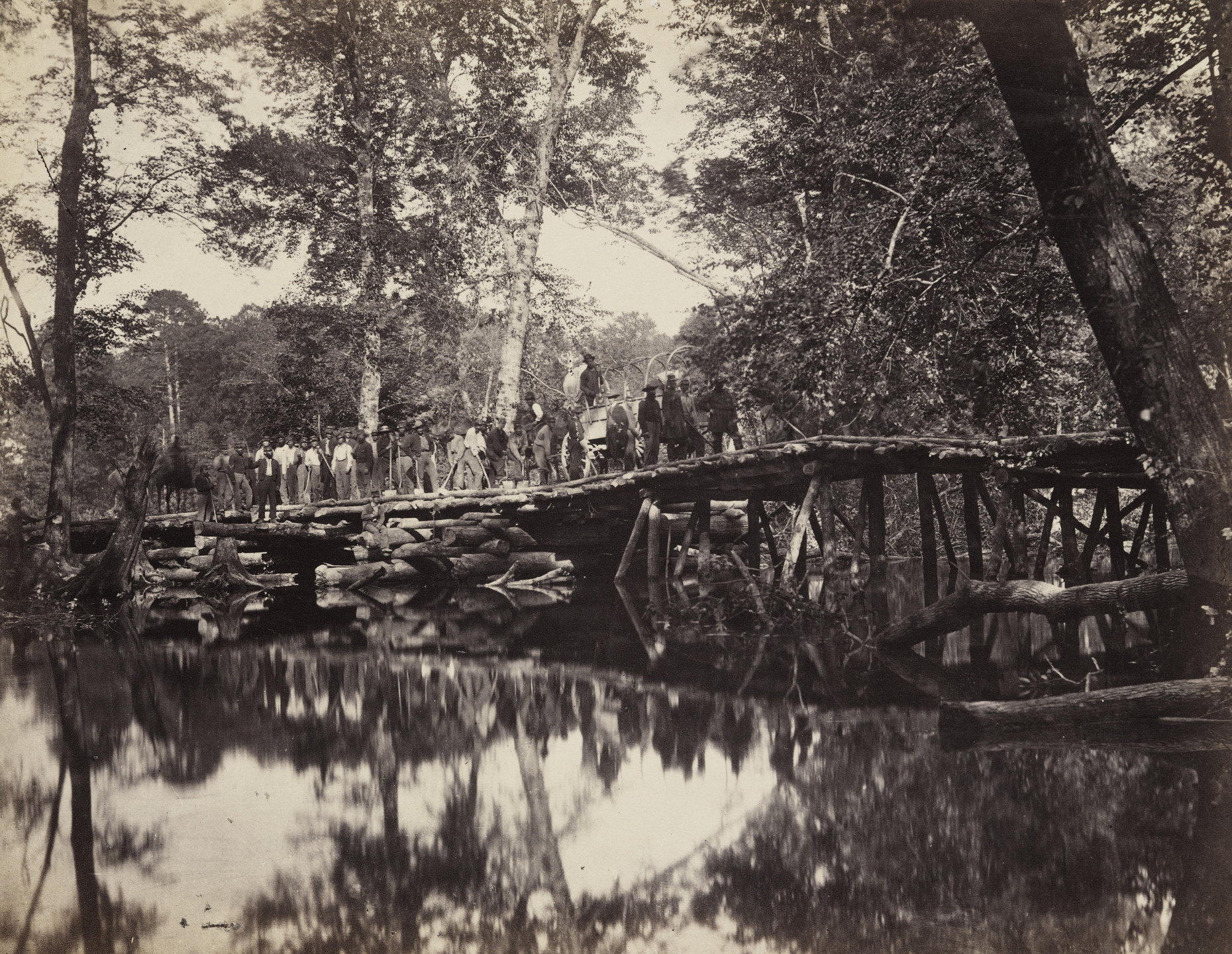 Alexander Gardner, D. B. Woodbury. Military Bridge, across the Chikahominy, Virginia. June, 1862