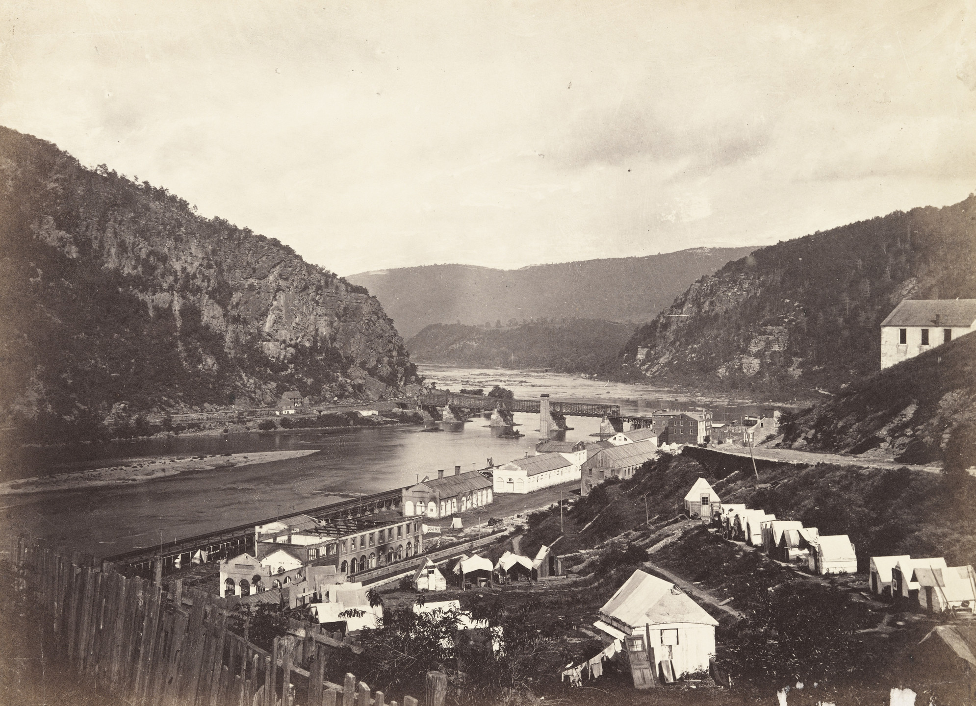 Alexander Gardner. Meeting of the Shenandoah and Potomac at Harper&#39;s Ferry. July, 1865