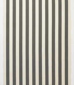 White acrylic painting on white and anthracite gray striped fabric