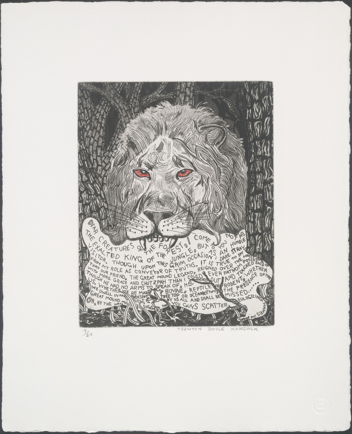 Trenton Doyle Hancock. Untitled from Bye and Bye (Nine Sad Etchings). 2002
