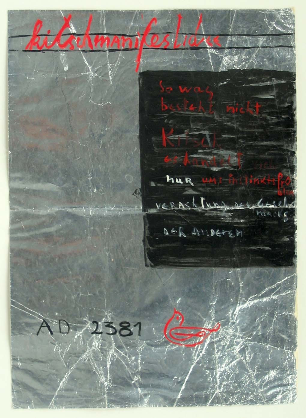 Mangelos (Dimitrije Bašičević). Kitschmanifestidee, A.D. 2381. (1977-78)