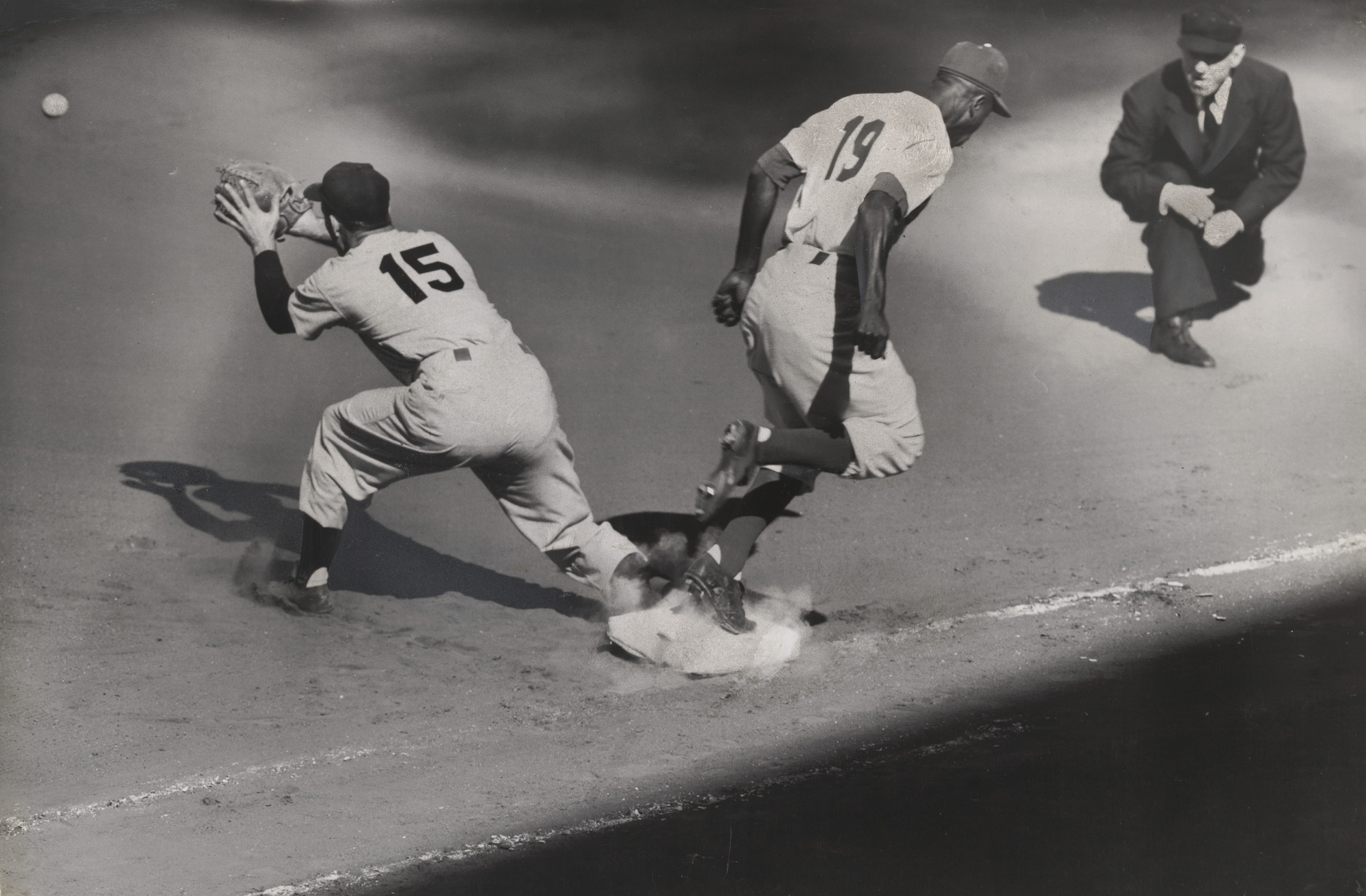 Ernie Sisto/The New York Times. World Series: Yankees vs. Dodgers (Gilliam safe at first). October 2, 1953