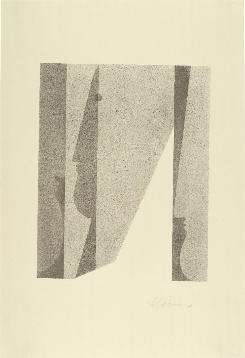 Oskar Schlemmer. _Three Heads, Superimposed (Drei Köpfe, ineinander) _ from Play on Heads (Spiel mit Köpfen). c. 1920, published 1923