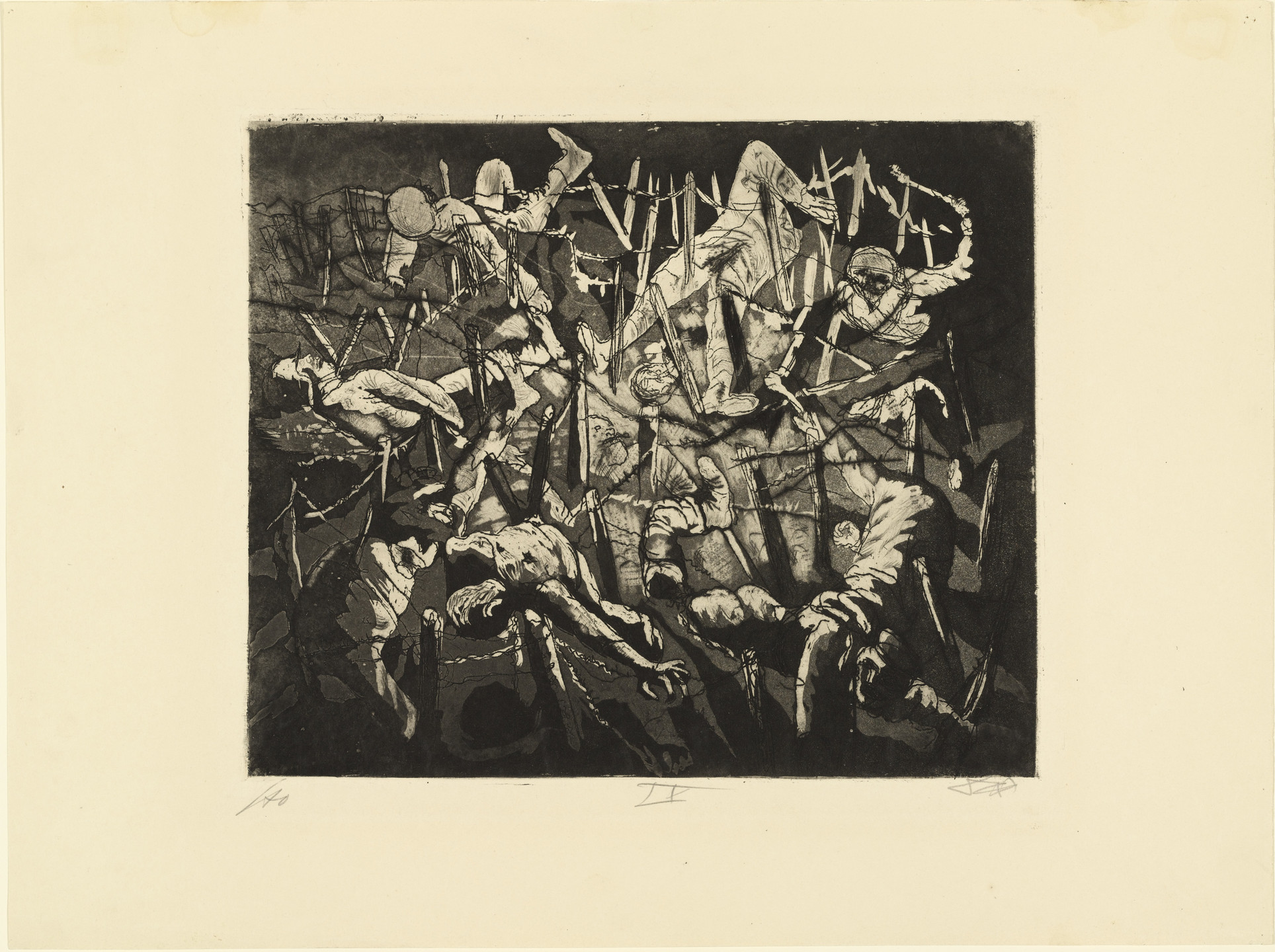 Otto Dix. Dance of Death 1917 (Dead Man Heights) (Totentanz anno 17 [Höhe Toter Mann]) from The War (Der Krieg). 1924