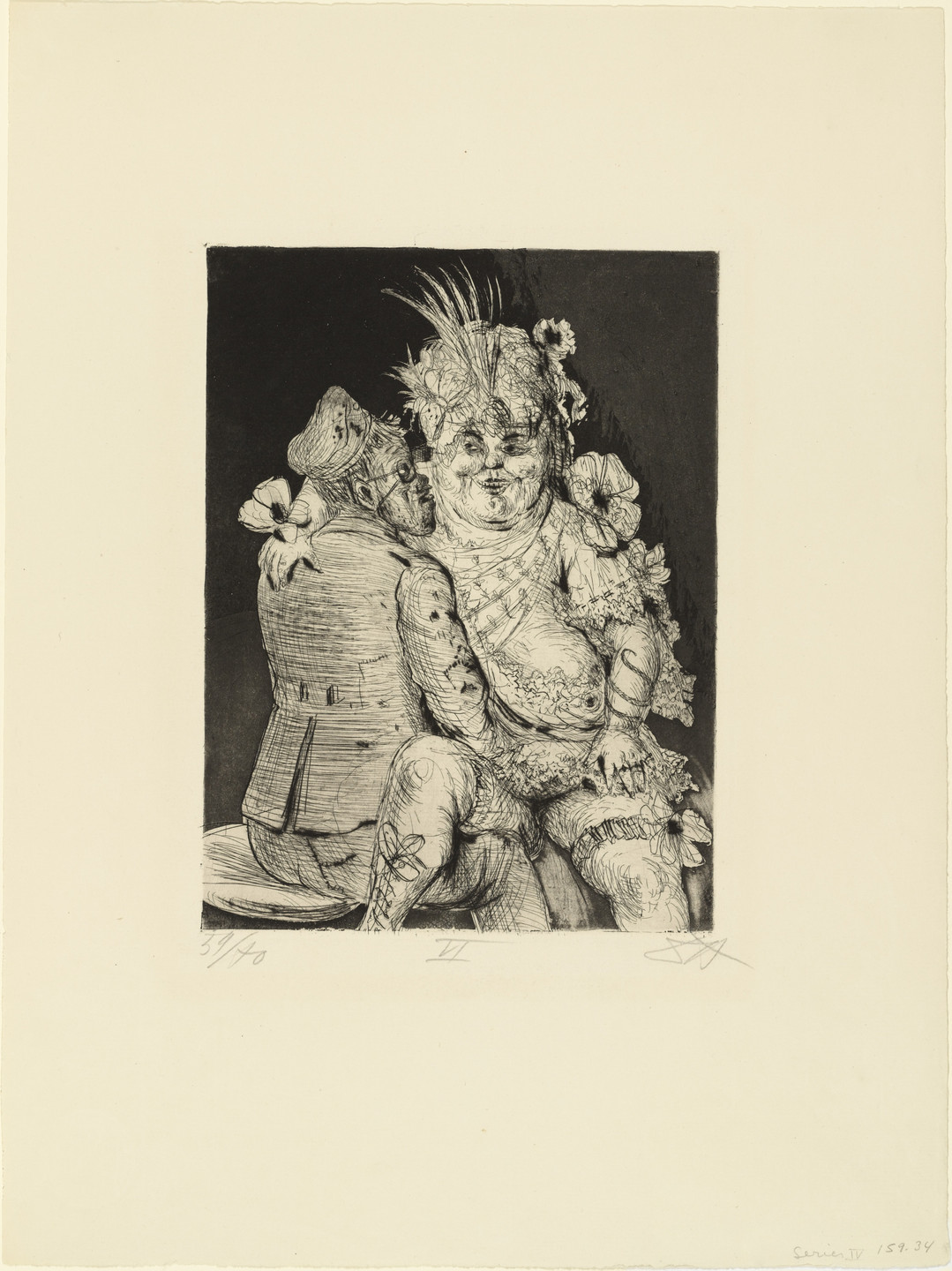 Otto Dix. Visit to Madame Germaine's in Méricourt (Besuch bei Madame Germaine in Méricourt) from The War (Der Krieg). (1924)