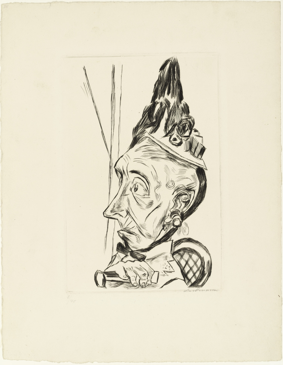 Max Beckmann. Old Woman with Bonnet (Alte Frau mit Kapothut). (1920, published 1921)