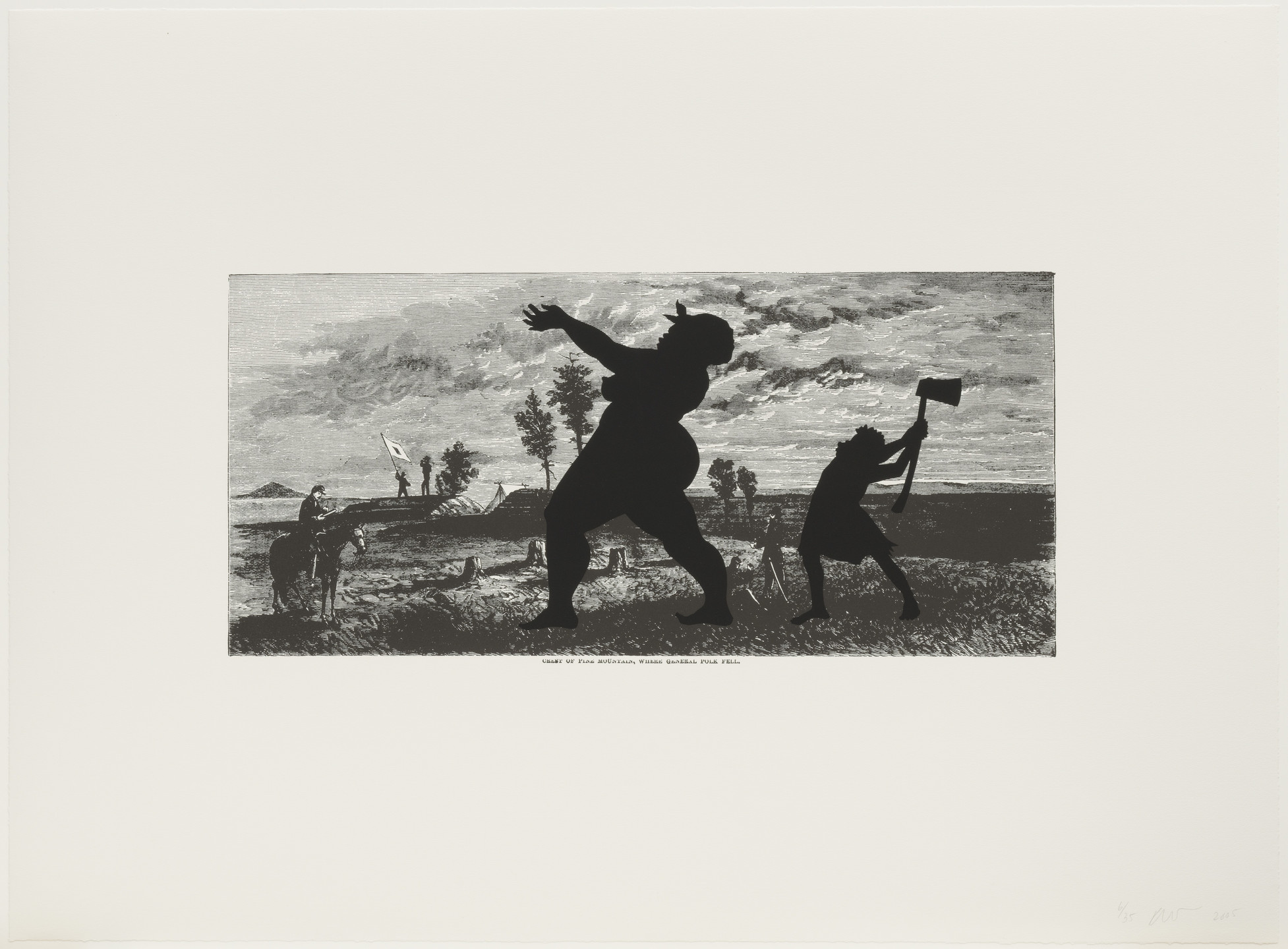 Kara Walker. Crest of Pine Mountain, Where General Polk Fell from Harper&#39;s Pictorial History of the Civil War (Annotated). 2005