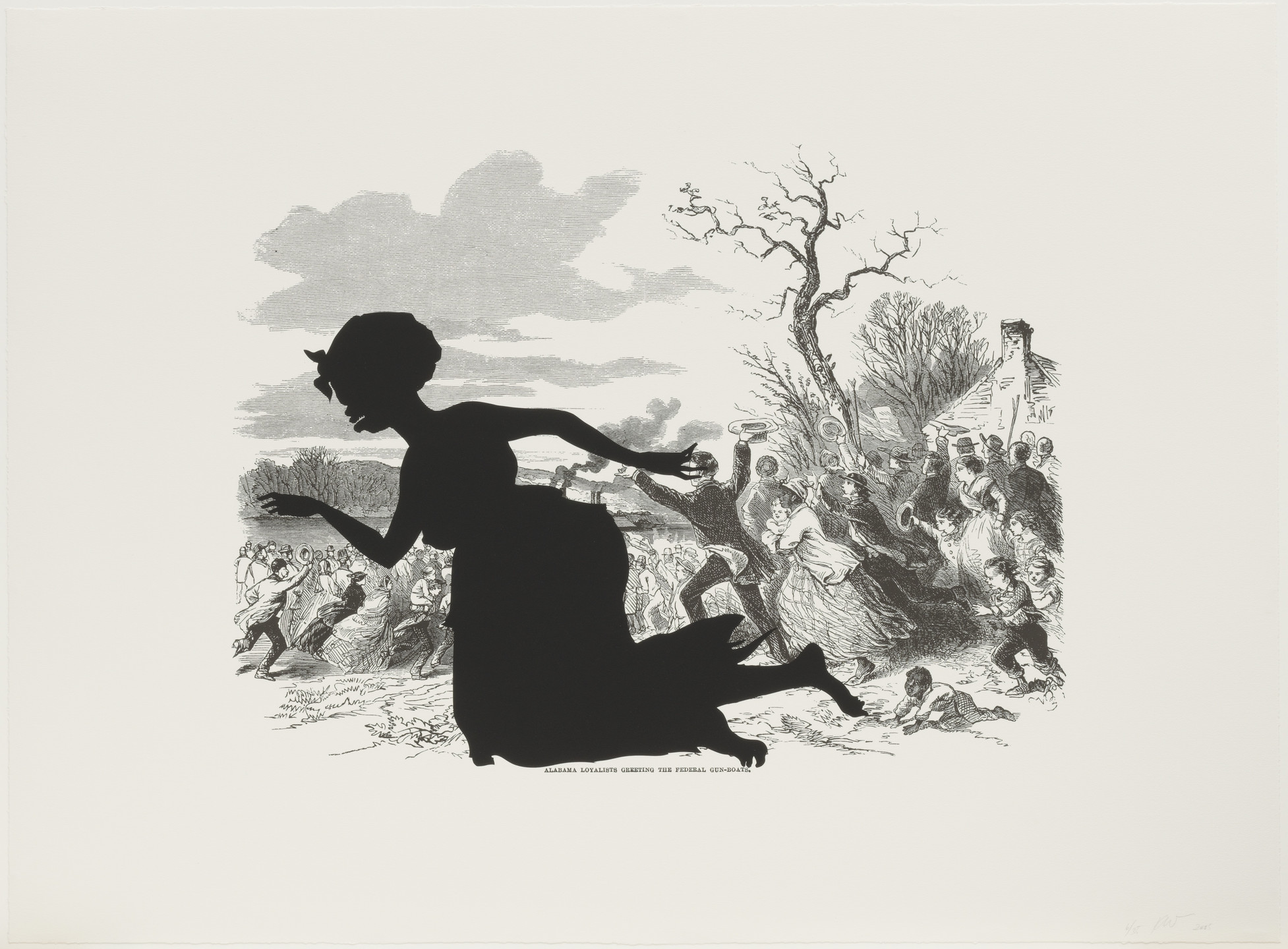 Kara Walker. Alabama Loyalists Greeting the Federal Gun-Boats from Harper&#39;s Pictorial History of the Civil War (Annotated). 2005