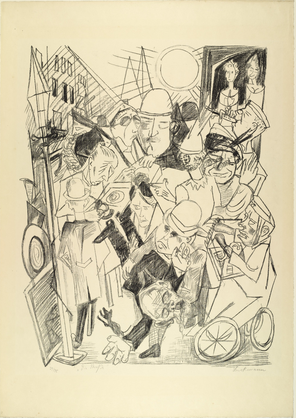 Max Beckmann. The Street (plate 3) [Die Strasse (Blatt 3)] from Hell (Die Hölle). 1919