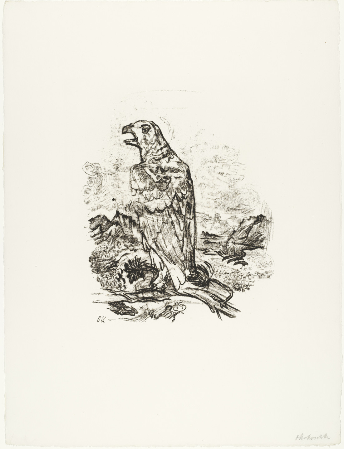 Oskar Kokoschka. The Eagle (&#34;Blessed are the Dead&#34;) Der Adler (&#34;Selig sind die Toten) from O Eternity - Thou Word of Thunder (Bach Cantata) [O Ewigkeit - Du Donnerwort (Bachkantate)]. (1914, published 1916)