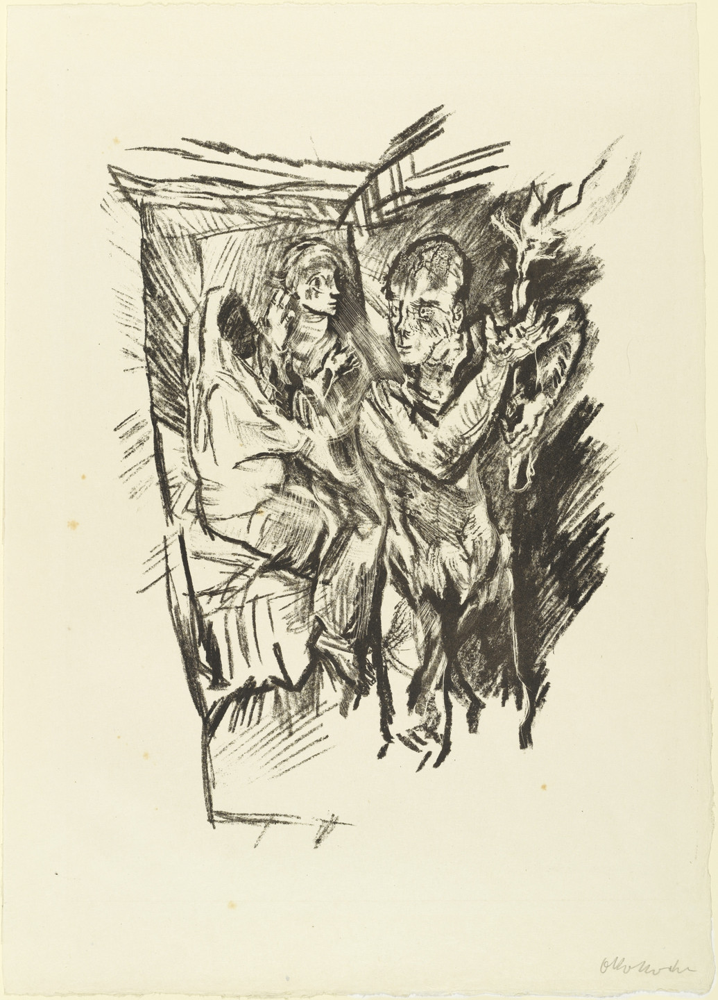 Oskar Kokoschka. At the Crossroads (Am Scheidewege) (plate 7) from The Bound Columbus (Der gefesselte Columbus). 1916 (executed 1913)