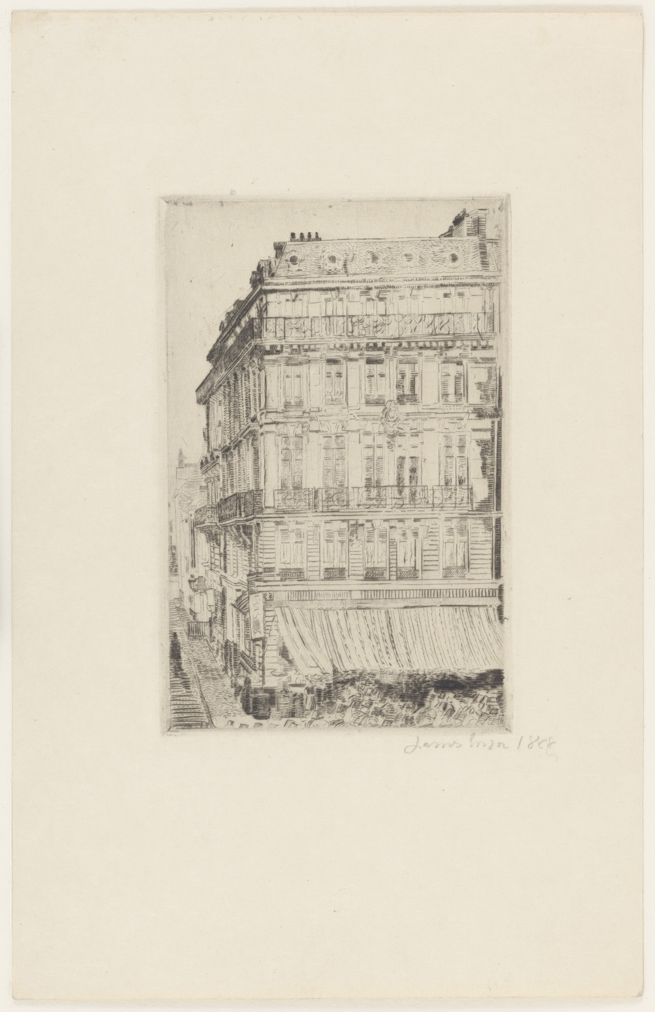 James Ensor. House on the Boulevard Anspach. 1888