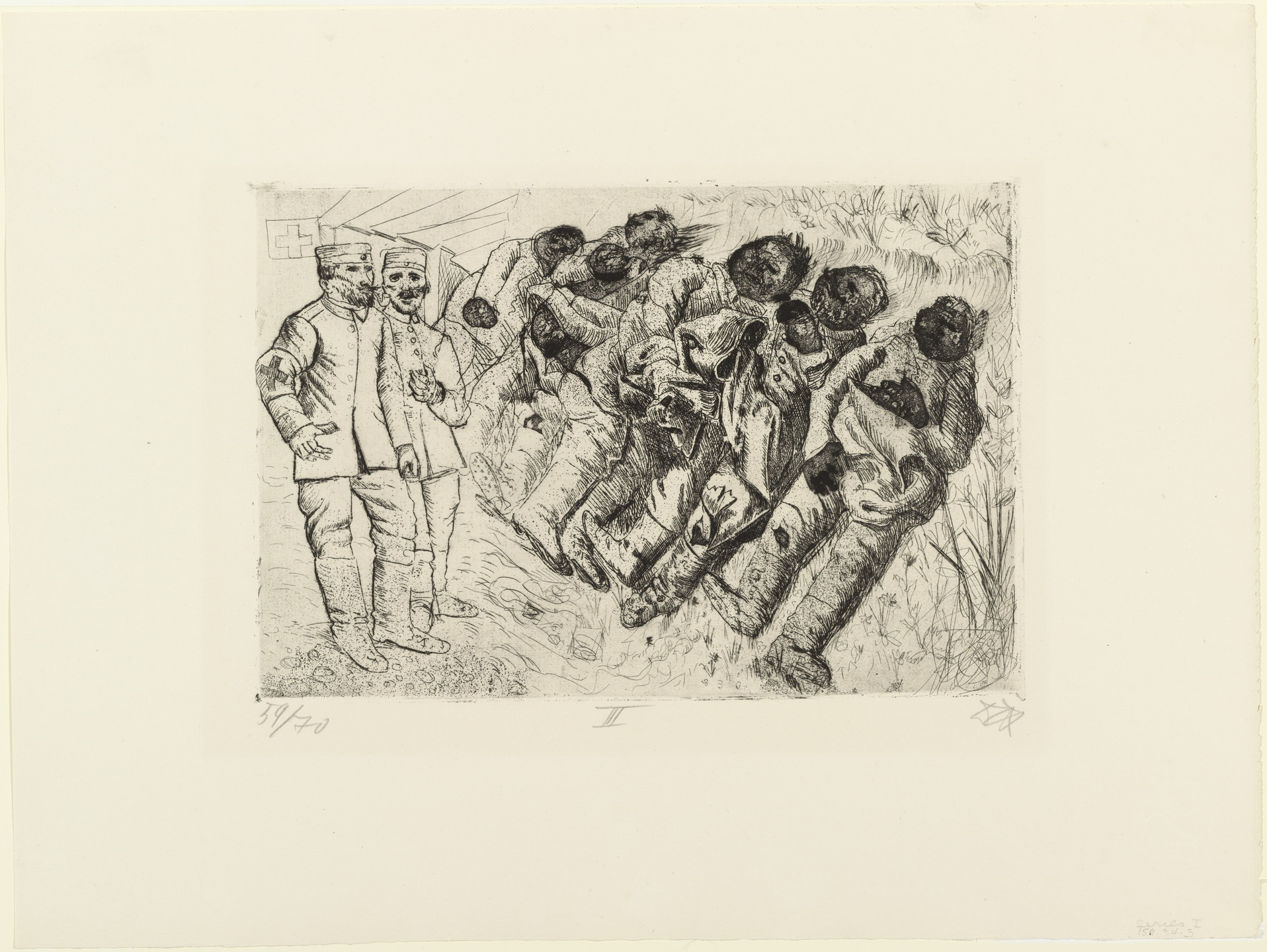 Otto Dix. Gas Victims (Templeux-La-Fosse, August 1916) (Gastote [Templeux-La-Fosse, August 1916]) from The War (Der Krieg). 1924