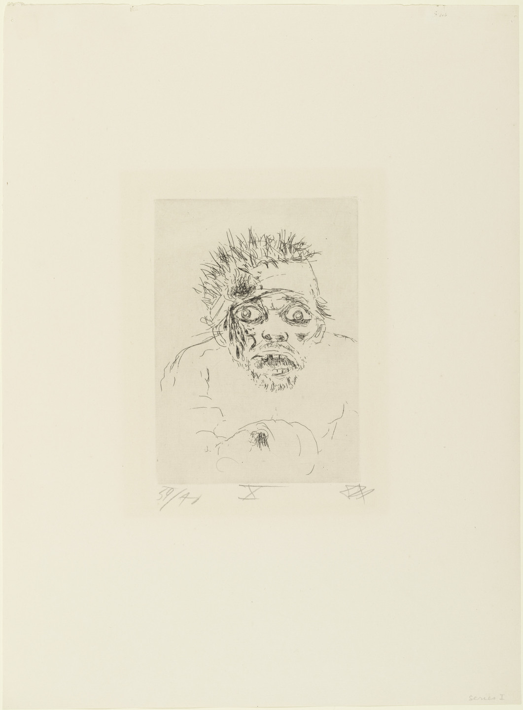 Otto Dix. Wounded Man Fleeing (Battle of the Somme, 1916) (Fliehender Verwundeter [Sommeschlacht 1916]) from The War (Der Krieg). 1924