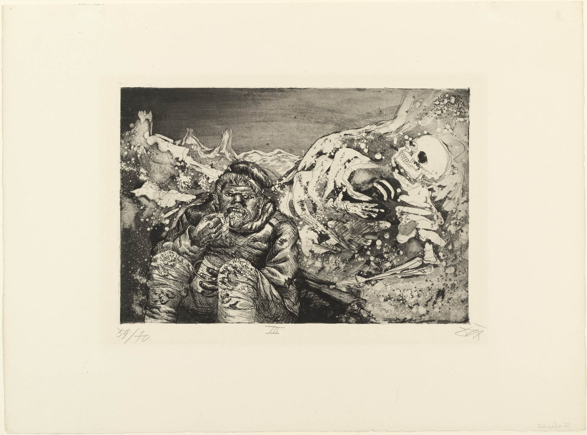 Otto Dix. Mealtime in the Trench (Loretto Heights) (Mahlzeit in der Sappe [Lorettohöhe]) from The War (Der Krieg). 1924
