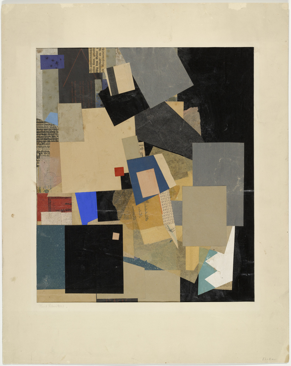Kurt Schwitters. Untitled (Mz ELIKAN ELIKAN ELIKAN). c. 1925