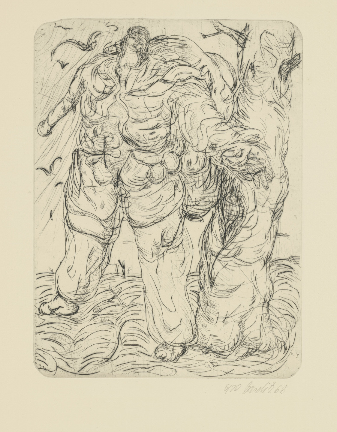 Georg Baselitz. Type / Green One at the Tree (Typ / Grüner am Baum). 1965–66, published 1974